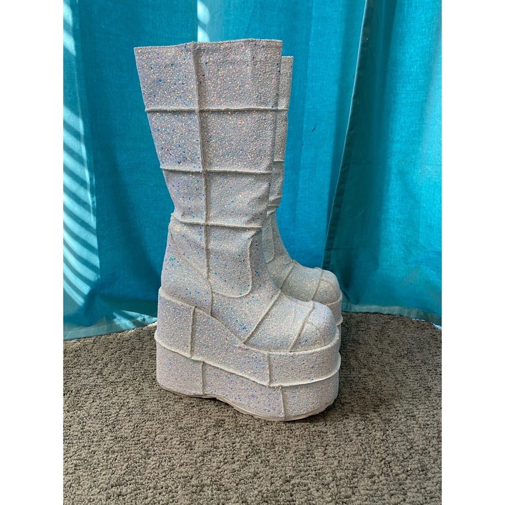 Demonia Glitter Stack Platforms